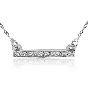 Pompeii3 1/16ct Diamond Bar Pendant Necklace 14K White Gold - 1 of 4