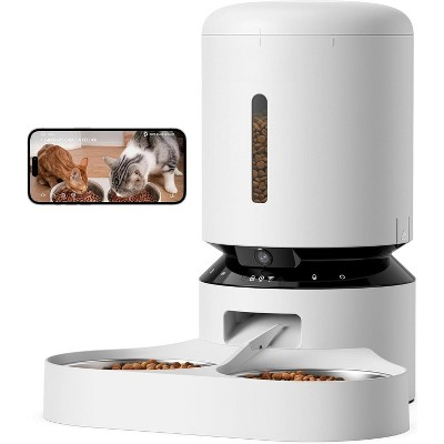 Automatic Cat Feeder with Camera for Two Cats, 1080P HD Video & Night Vision