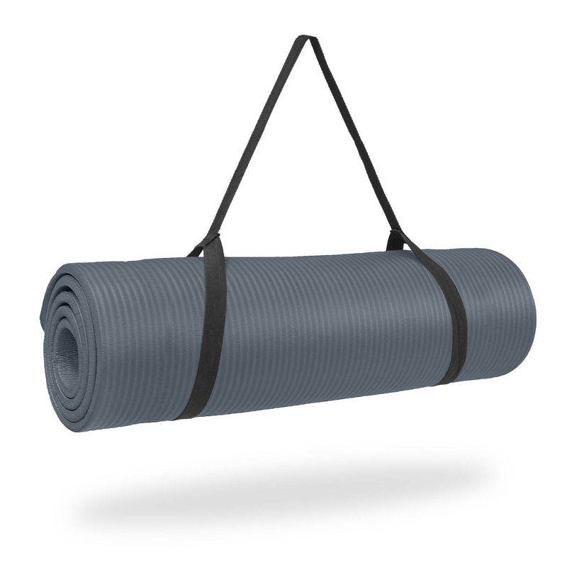 Pure Fitness Extra Thick High Density Exercise &#38; Yoga Mat - Charcoal (12mm), 1 of 7