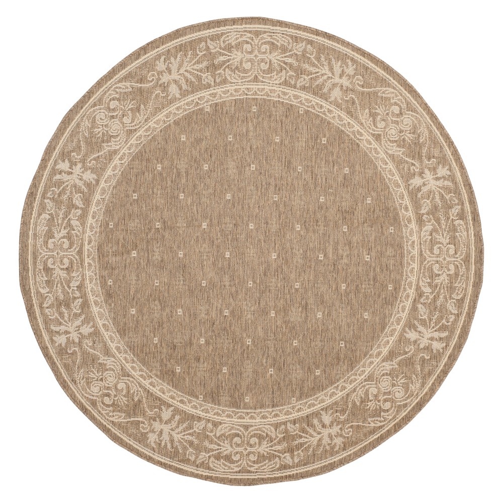 6'7in Round Herning Outdoor Rug Brown/Natural - Safavieh