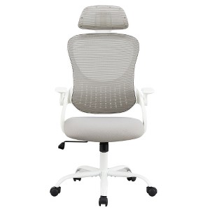 Lyngins Ergonomic Office Chair, Mesh High-Back Desk Chair with Adjustable Headrest & Flip-Up Arms, Rolling Swivel Adjustable Task Chair/Computer Chair - 1 of 4