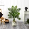 Nearly Natural 46-in Areca Palm Artificial Tree in Floral Print Planter (Real Touch) - 3 of 3