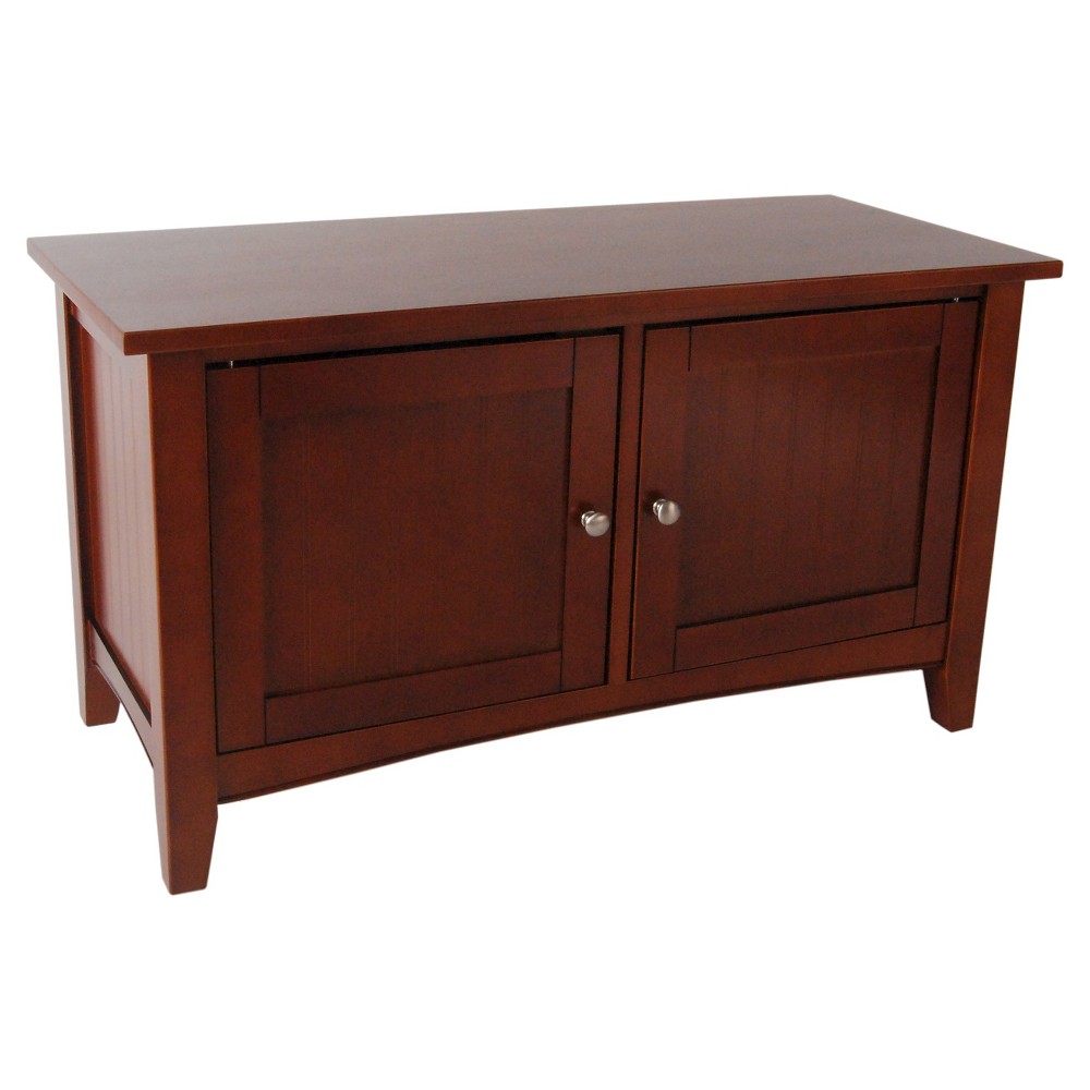 Photos - Chair 36" Storage Bench with Cabinet Hardwood Cherry - Alaterre Furniture