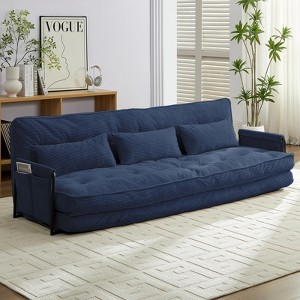 Mjkone Muti-Functional Folding Futon Sofa Bed Floor Sofa Bed，3-Seater Lazy Sofa with Pillows,6 Position Adjustable Backrest - 1 of 4