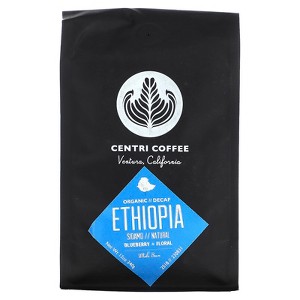 Centri Coffee, Organic Ethiopia, Blueberry + Floral, Whole Bean, Decaf, 12 oz (340 g) - 1 of 2