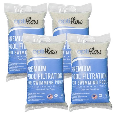 OptiFlow 4-Pack Pool Filter Sand, Premium Filtration with Pure Silica Formula, 50 Lbs - Swimming Pool System Accessories and Supplies for Cleaning and