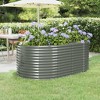 vidaXL Garden Raised Bed Grey Powder-coated steel Large Durable - 2 of 4