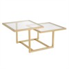 Metal Two-Tier Glass Top Gold Coffee Table - Henn&Hart - 2 of 4