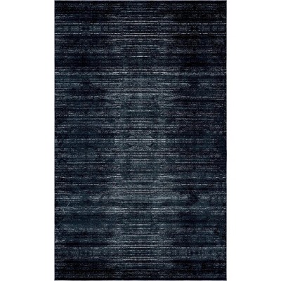 Navy Blue Rectangular Synthetic Easy Care Area Rug 9' x 12'