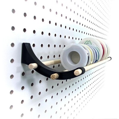 White and Natural Wood Pegboard Organizer Kit for Crafts and Storage
