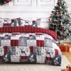 Christmas Duvet Cover Set with 2 Pillowcases, Christmas Plaid Duvet Cover Queen Duvet Covers with Button Closure Xmas Bedding Gift - 3 of 4