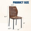 Luxury Simple Chair, Technology Material High Resilience Dining Chair w/ Metal Leg, Chair Back Has Vertical Stripe Design W/ Smooth & Uniform Lines - 2 of 4