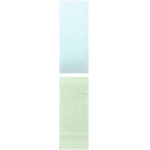 REGALWOVEN Solid Stripe Pattern Bathroom Face Hand Towels 14" x 30"/13" x 30" 2 Pcs - 1 of 4
