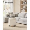 Round Storage Ottoman, 17.7" Dia. x 17.5" H, Sturdy Footrest with Legs, Supports 330 lb, Dark Gray, for Living Room & Bedroom - 2 of 4
