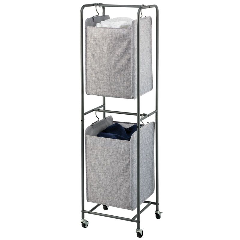 mDesign Vertical Portable Laundry Hamper Basket - Metal Frame, 1 of 6
