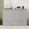 NicBex Queen Size Murphy Bed 80.5" Wooden Frame Queen Murphy Bed Cabinet Morden Hideaway Wall Bed with USB Ports for Living Room - 3 of 4