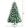 7ft Unlit Hinged Artificial Christmas Tree w/ Snow Flocked Tips and Red Berries - 4 of 4