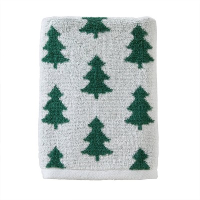 Christmas-motif Guest Towel - Dark green/Christmas tree - Home All