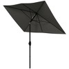 Outsunny 6.6 X 10 ft Rectangular Market Umbrella Patio Outdoor Table Umbrellas with Crank & Push Button Tilt - 4 of 4