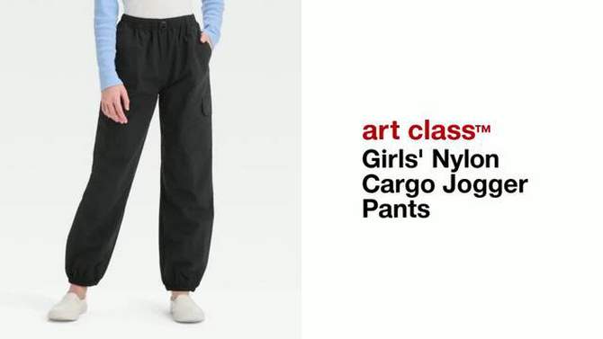 Girls' Nylon Cargo Jogger Pants - art class™, 2 of 7, play video