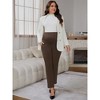 INSPIRE CHIC Women's Maternity Pants for Work Over the Belly High Waisted Office Pregnancy Trousers with Pockets - 3 of 4