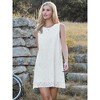 INSPIRE CHIC Women's Crew Neck Lace Eyelet Floral Sleeveless Summer Lined A-Line Mini Dresses - 4 of 4