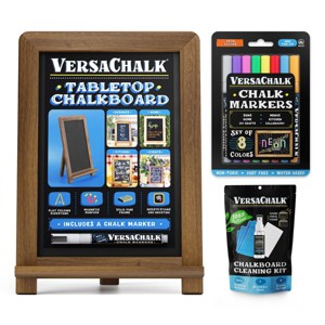 VersaChalk DIY Home Chalkboard Setup Bundle with 8 Chalk Markers and Cleaning Kit and Tabletop Chalkboard - 1 of 4
