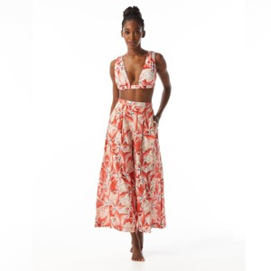 Carmen Marc Valvo Cropped Wide Leg Cover Up Pants - 1 of 2