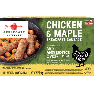 Applegate Naturals Chicken & Maple Breakfast Sausages - Frozen - 7oz/10ct