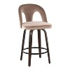 LumiSource Set of 2 Ava Counter Height Barstools Dark Velvet - 2 of 4