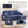 Okak Modern Corduroy L-Shaped Sofa Futon Couch with Storage Ottoman & Pillows,3-Seat Sofa Couch for Living Room,Apartment - 4 of 4