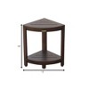 HomeRoots Compact Triangular Teak Shower Outdoor Bench With Shelf In Brown Finish - 2 of 4