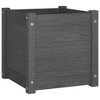 vidaXL Garden Planters 2 pcs Gray 15.7"x15.7"x15.7" Solid Wood Pine - 4 of 4