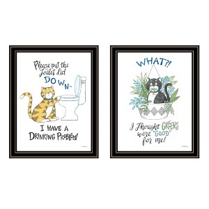 2Piece Vignette I have a Drinking Problem!! Black Framed Wall Art for Living Room, Bedroom Wall Art Print for Home Decor by Deb Strain - 1 of 1