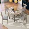 NicBex Round Dining Table Set for 4 Wood Dining Set Extendable Dining Table with 4 Chairs for Kitchen - 4 of 4