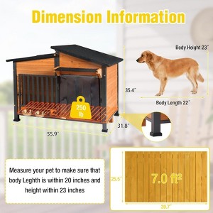 Aivituvin 39.7"L/55.9"L Heated Insulated Metal Frame Wooden Dog House-AIR7021-IN-HP - 1 of 4