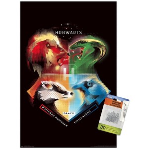 Trends International The Wizarding World: Harry Potter - Hogwarts House Crests Unframed Wall Poster Prints - 1 of 4