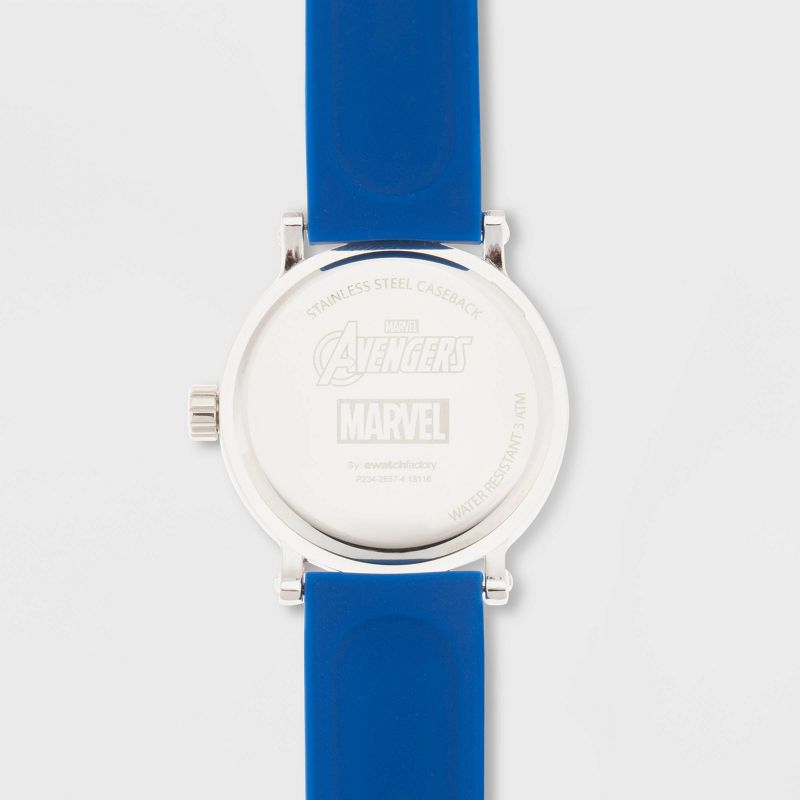 Men&#39;s Marvel Classic Captain America Vintage Rubber Strap Watch - Black, 4 of 6