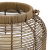 AZL1 Life Concept Decorative Lantern with Rattan Woven Candle Design Timer Function for Living Room Entryway Bedroom, Brown, 16"*12"*12" - 3 of 4