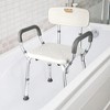 Adjustable Shower Chair with Padded Armrests & Back - 350 lb Capacity Bath Seat, Non-Slip Shower Stool for Elderly/Disabled, Height Adjustable - 4 of 4