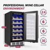 Simzlife 3.2 cu. ft.(30 Bottles) Wine Fridge, Digital Temperature Control&Wood Shelves, Singel/Dual Zone, Stainless Steel, Glass Door, Silver - 2 of 4