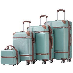 Lyngins 4-Piece Hardside Luggage Set – 20" Carry on Luggage, 24" & 28" Expandable Spinner Suitcases with TSA Lock, Cosmetic Case, 360° Wheels - 1 of 4