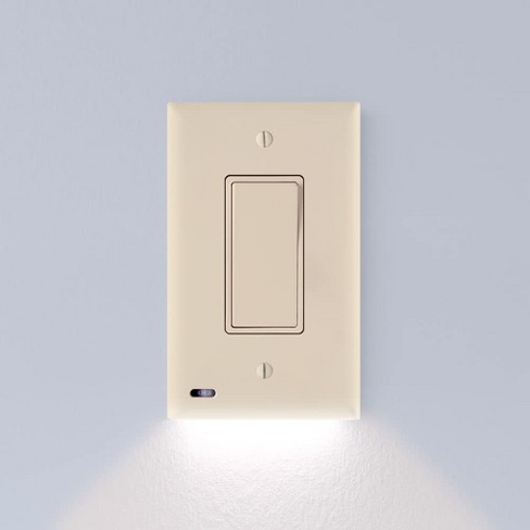 SnapPower MotionLight for Duplex Outlets: Built-in LED Night Lights, Motion  Detecting Sensor Bright/Dim/Off Options Wall Plate - Light Almond (1 Pack)