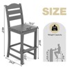 Costway Outdoor HDPE Bar Stool Patio Tall Chair Backrest Footrest All Weather Gray/Turquoise/Black/Navy - 3 of 4