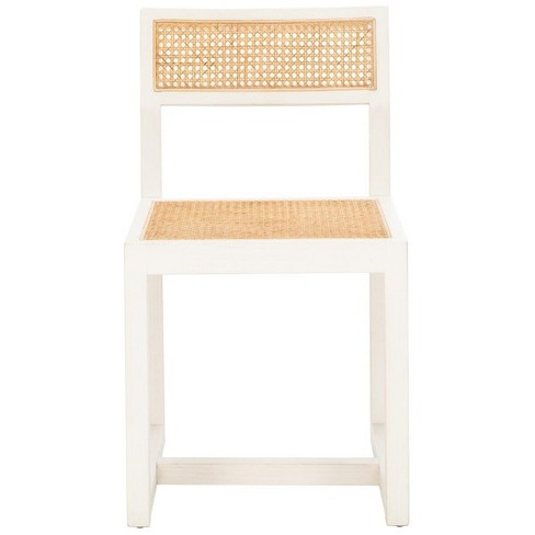 Bernice Cane Dining Chair White Natural Safavieh