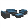 ELJGET 10PCS Outdoor Patio Rattan Furniture Set Cushioned Sectional Sofa Storage Coffee Table Deep Brown Wicker - 4 of 4