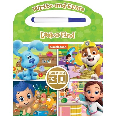 Nickelodeon: Write-And-Erase Look and Find - by  Pi Kids (Board Book)