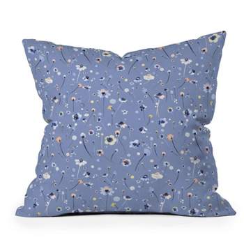 16"x16" Ninola Design Soft Flowers Square Throw Pillow Blue - Deny Designs
