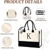 Fmeida Initial Canvas Tote Bag - Personalized Birthday Gifts for Women Travel Totes with Adjustable Strap Reusable Beach Bag - 3 of 3