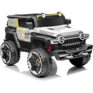 2-Seater 12V Kids Electric Ride-On Car, 4WD Off-Road RC Toy, 25W Dual Motor, 3-Speed, Spring Suspension & Spare Tire - 1 of 4